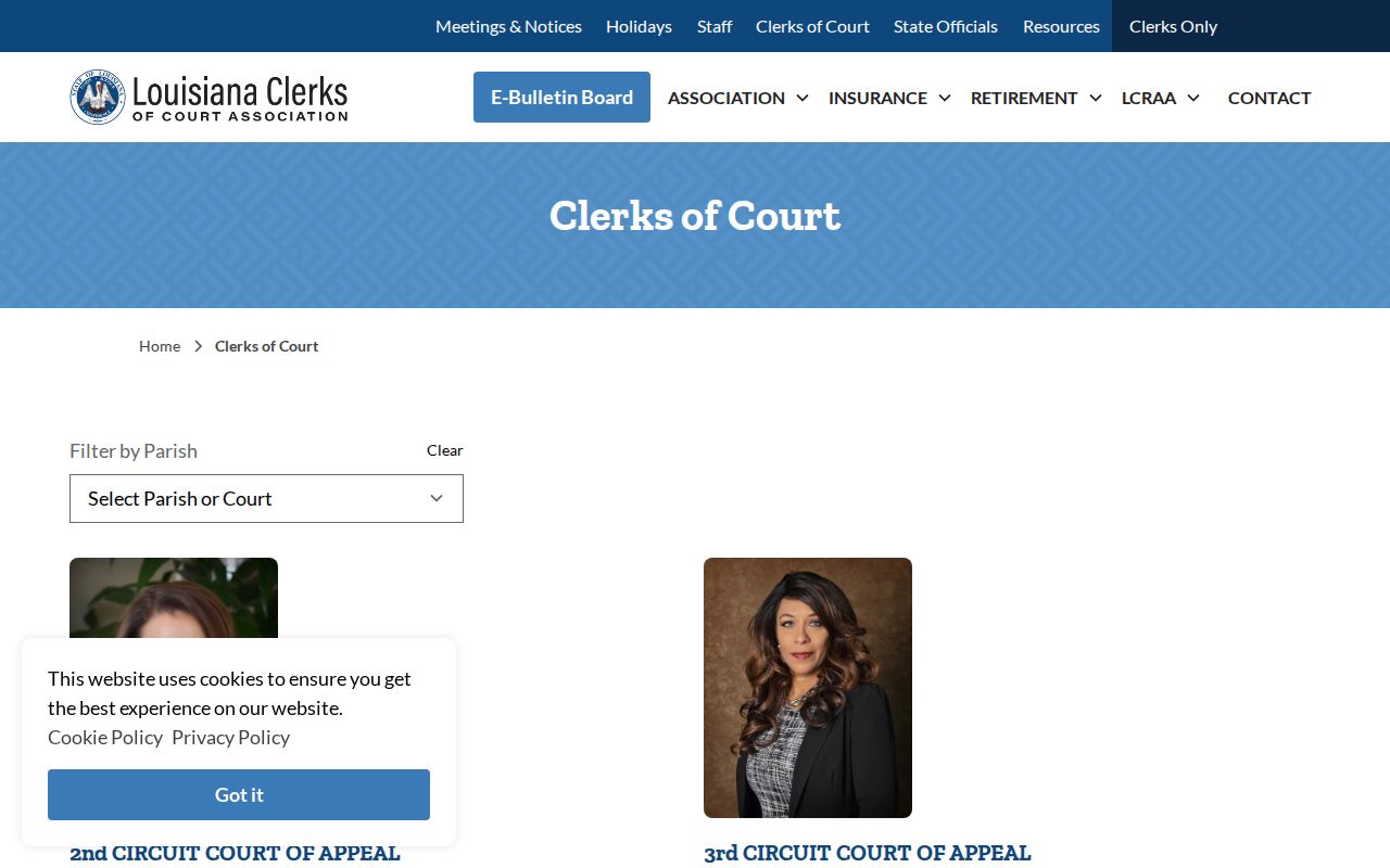 St. Mary Parish case lookup Louisiana Clerks of Court Association clerk listing