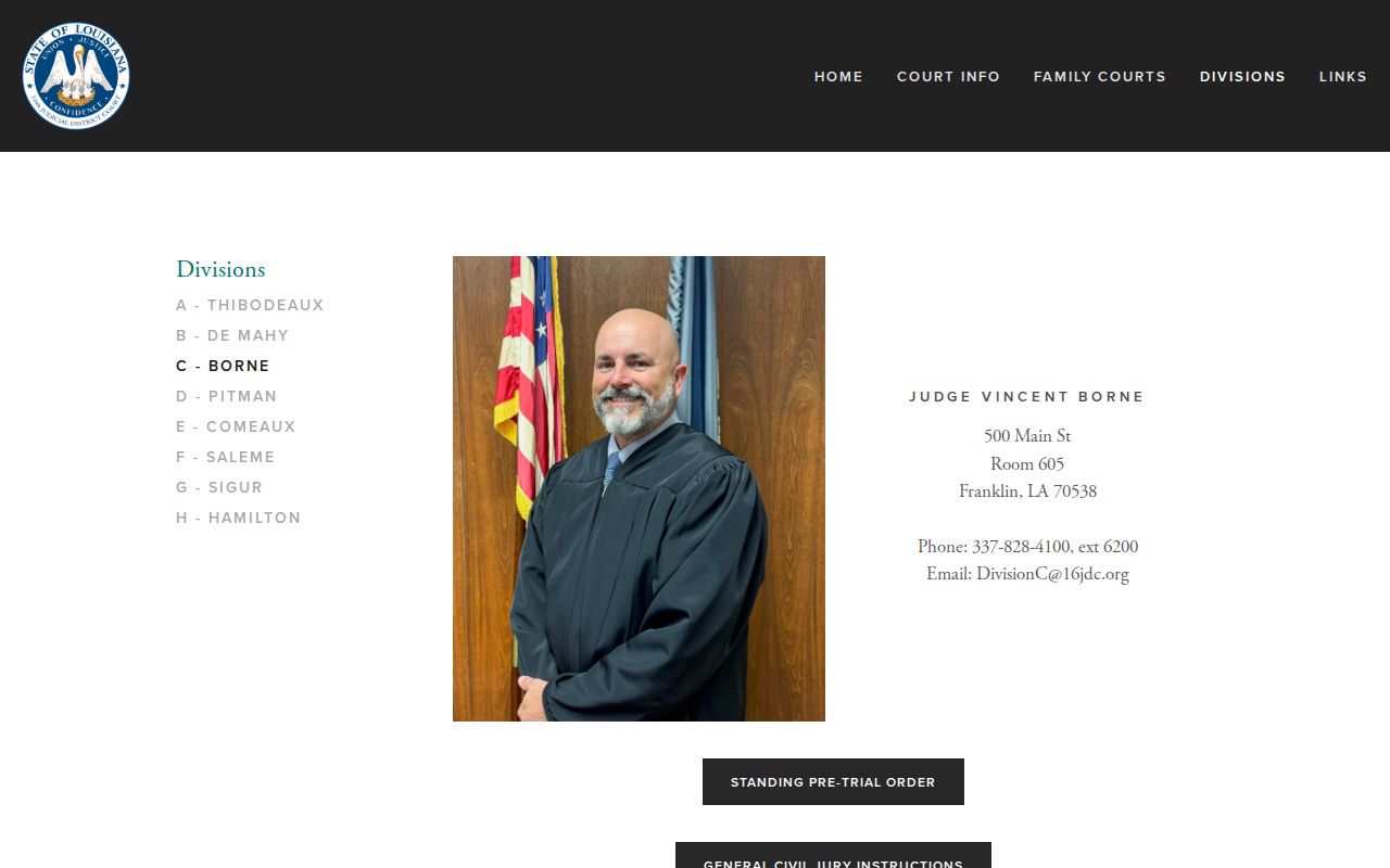 St. Mary Parish criminal docket reference for 16th JDC Division C