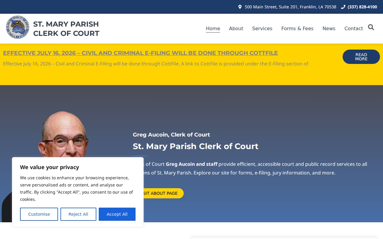 St. Mary Parish court docket clerk search resources