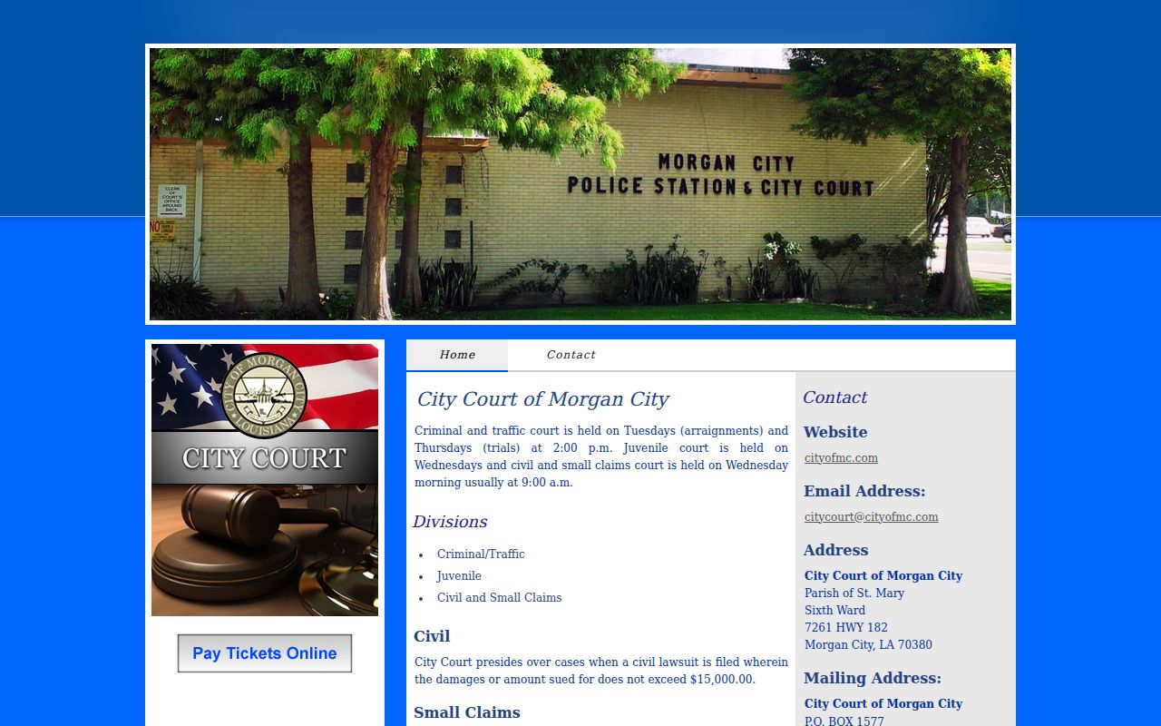 Morgan City court docket at Morgan City City Court
